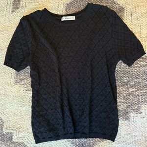 Zara Knit Black Diamond Pattern Top